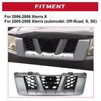 Gray Front Grille for Nissan Xterra (2005-2008)