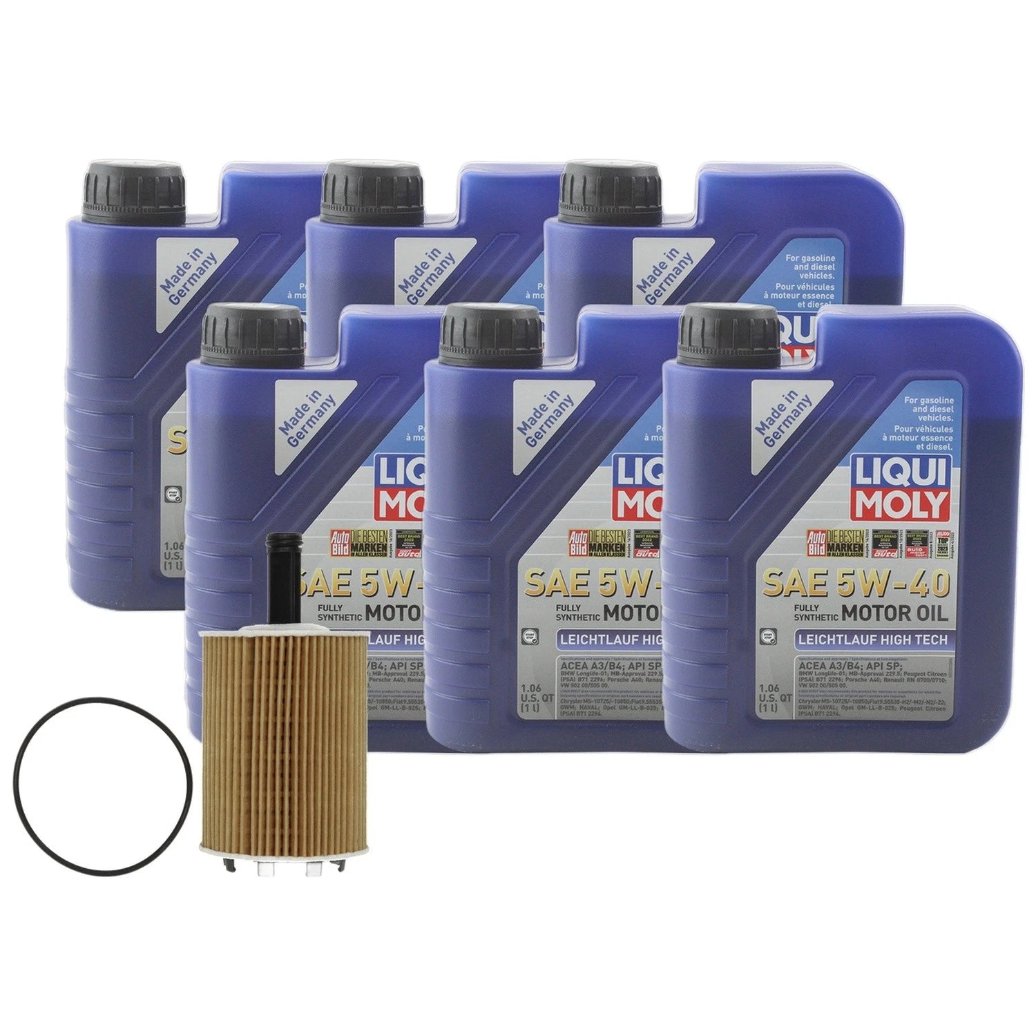 6L Engine Oil Change Kit for VW CC Jetta (2011–2017) - Liqui Moly 5W40, Mahle