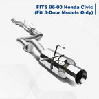 4" Rolled Muffler Tip for Honda Civic 3DR (1996–2000) Stainless Steel Catback