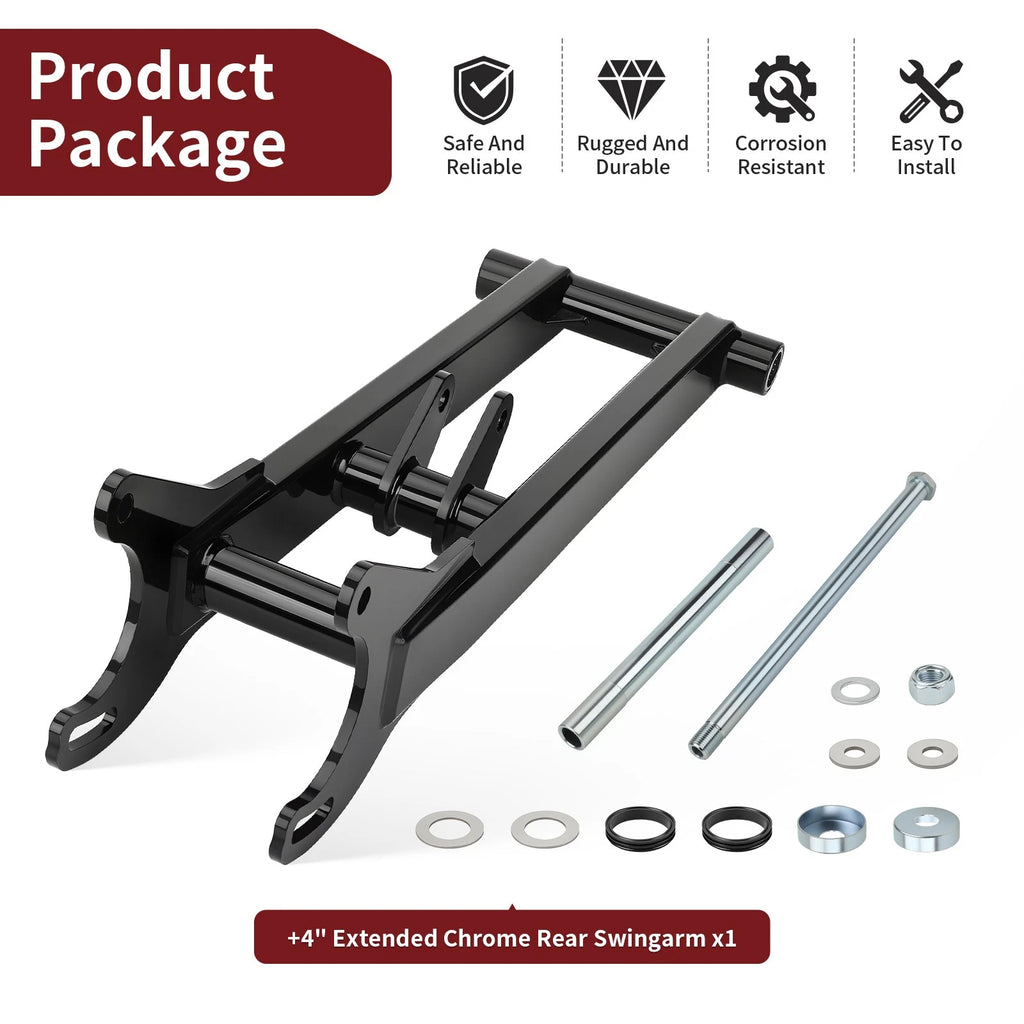 Extended Chrome Rear Swingarm for Yamaha Banshee 350 (1987-2006)