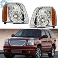 Halogen Headlights Chrome for GMC Yukon Denali XL1500 2500 (2007–2014)