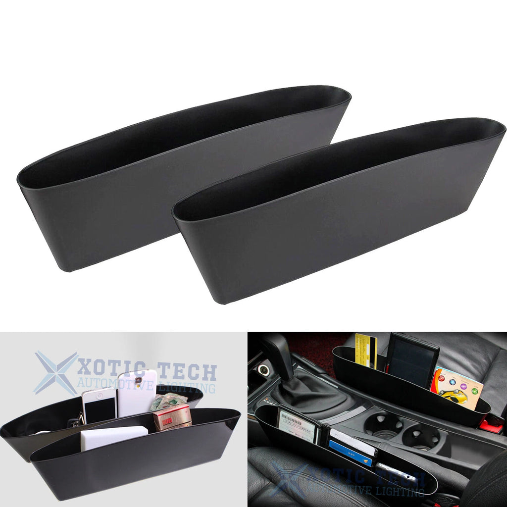 ABS Black Car Seat Space Seam Pouch Bag Storage Organizer Holder (For Accessories)