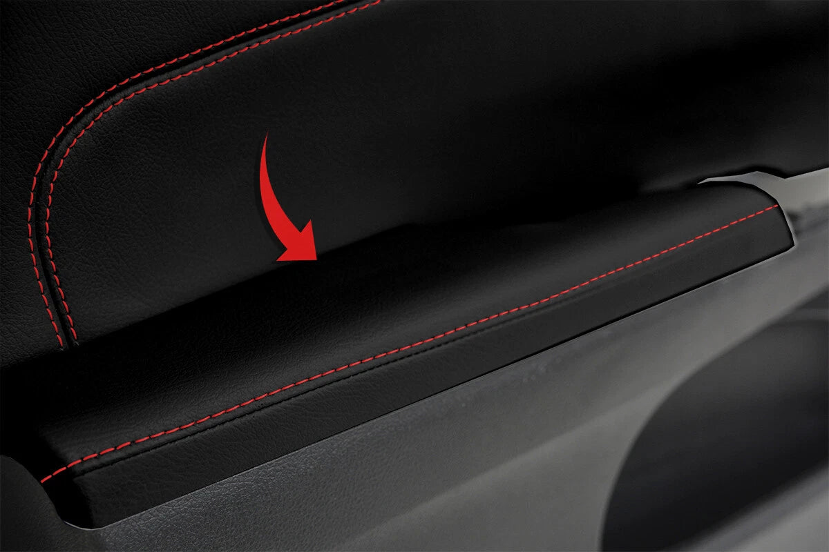Armrest Door Panel Cover Leather for Toyota Avalon (2013–2018) Red Stitch