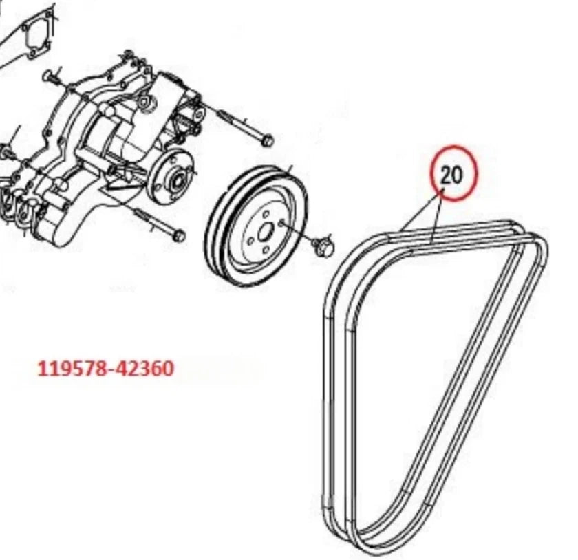 V Belt for Yanmar Marine 6LY3 (119578-42360)