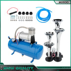 4 Trumpets Air Horn Kit with 150PSI Compressor for Truck