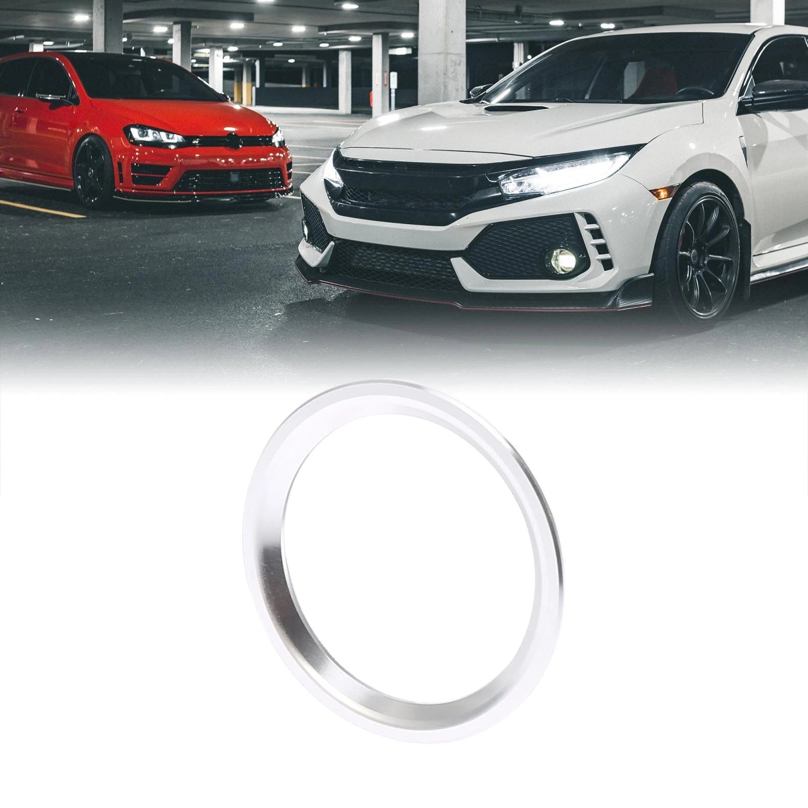 Set of 2 Silver Tone Engine Start Button Decorative Ring Covers for Audi A4L A6L Q5 A5 A7