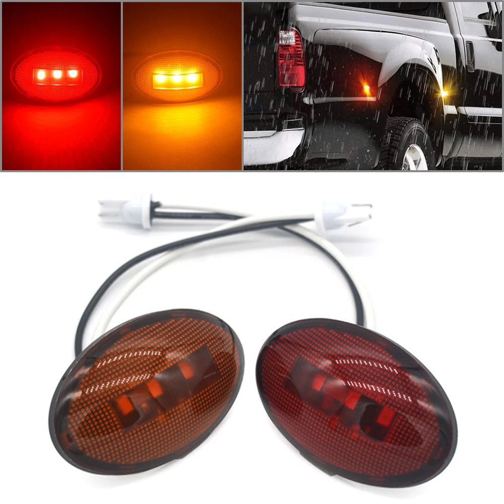 3 LED Side Marker Lights for Car Bus Truck Trailer Lorry Tractor Camper