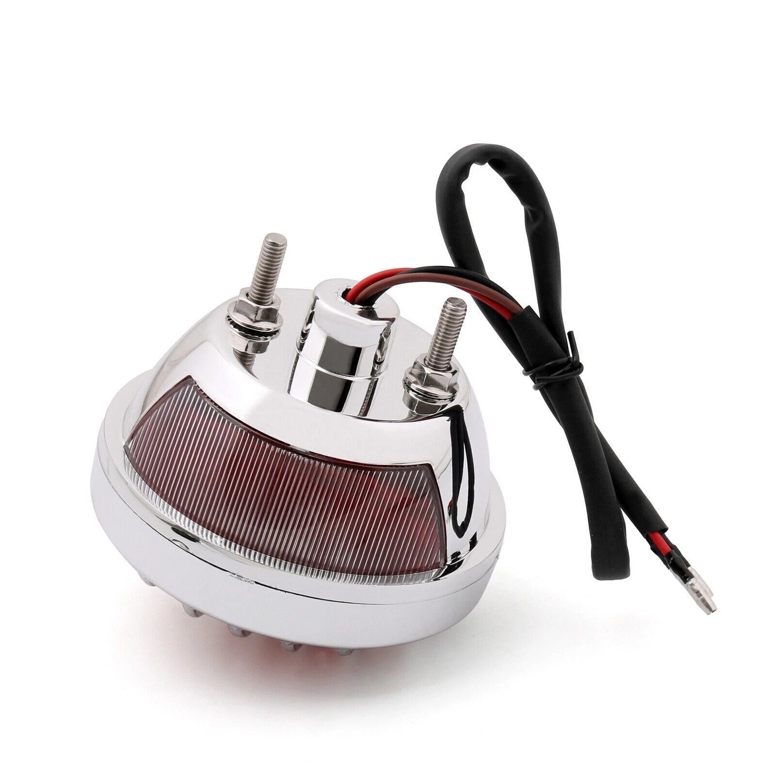Round Motorcycle Tail Brake Light for Bobber Chopper (Fits Custom Chrome)