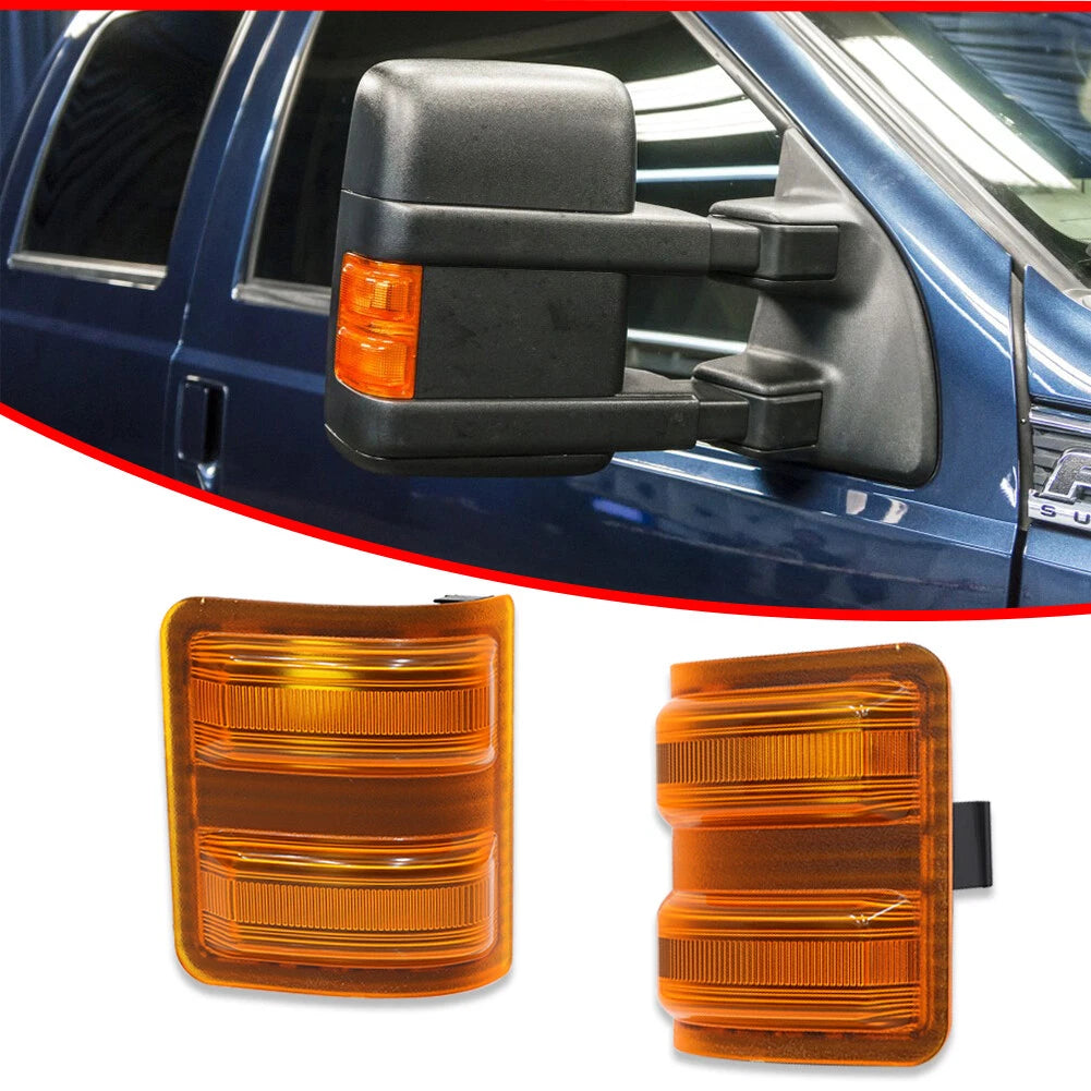 Set of 2 Side Mirror Marker Amber Turn Signal Lights for Ford F250 F350 F450