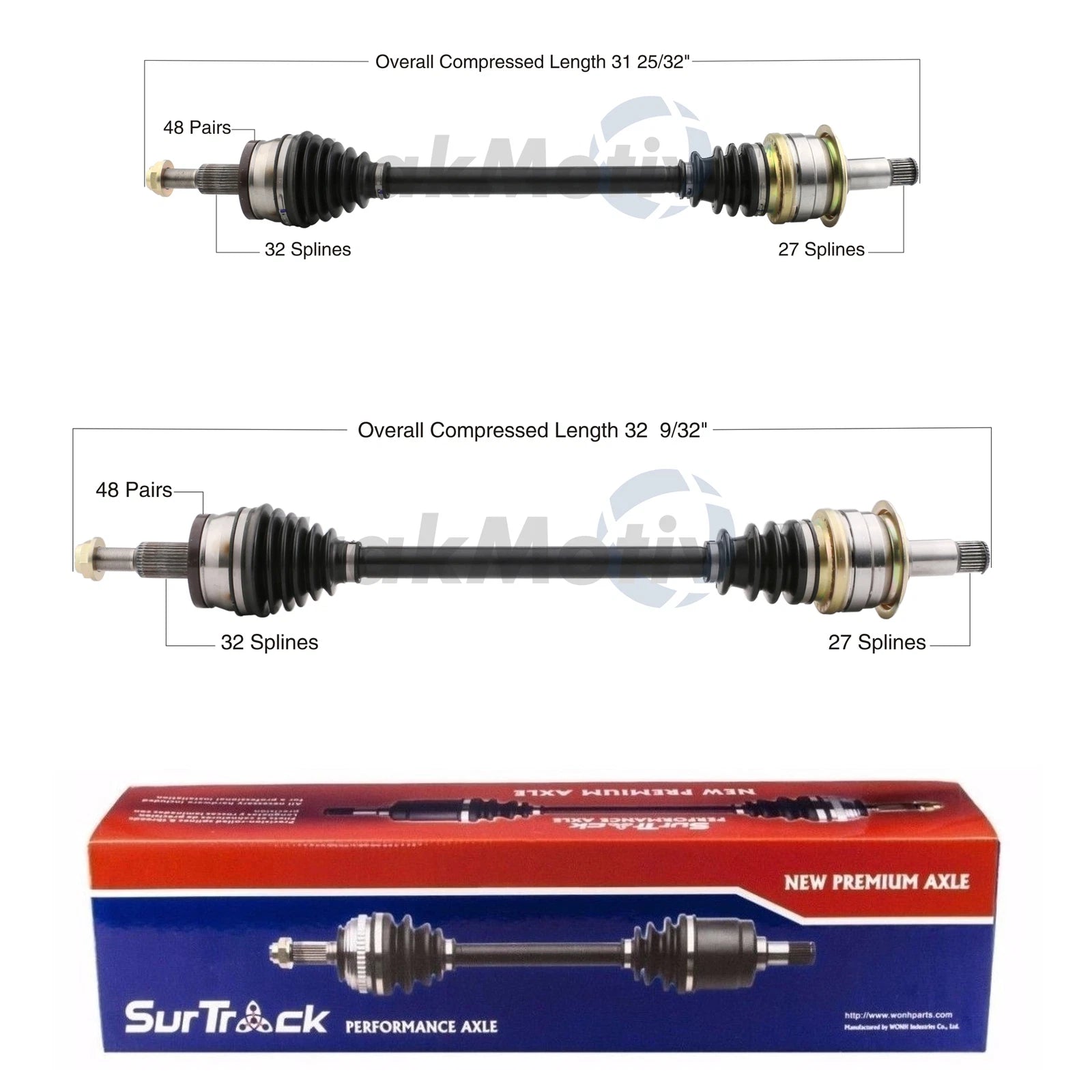Set of 2 Rear CV Axle Shafts for Chrysler 300, Dodge Charger (2011–2023)