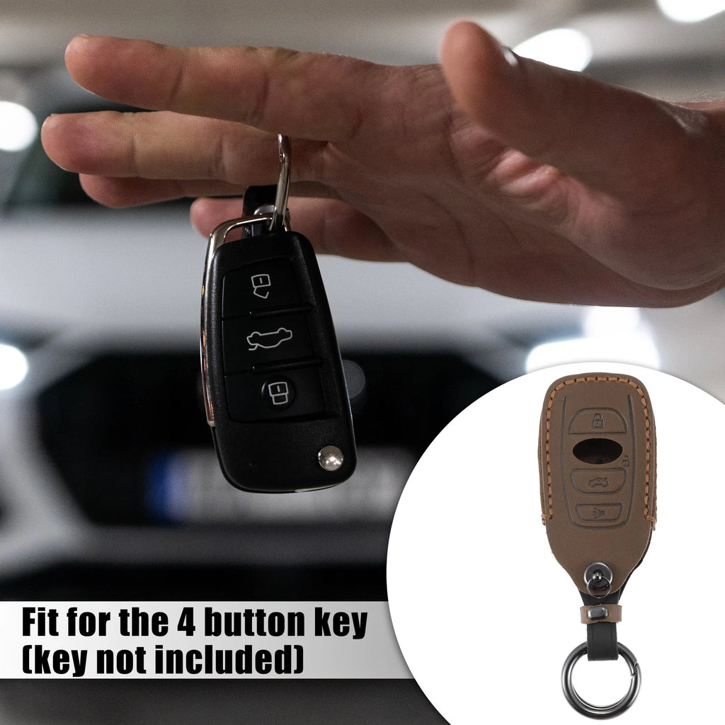 Car Key Fob Cover 4 Button Case Faux Leather for Subaru Ascent (2019–2023)