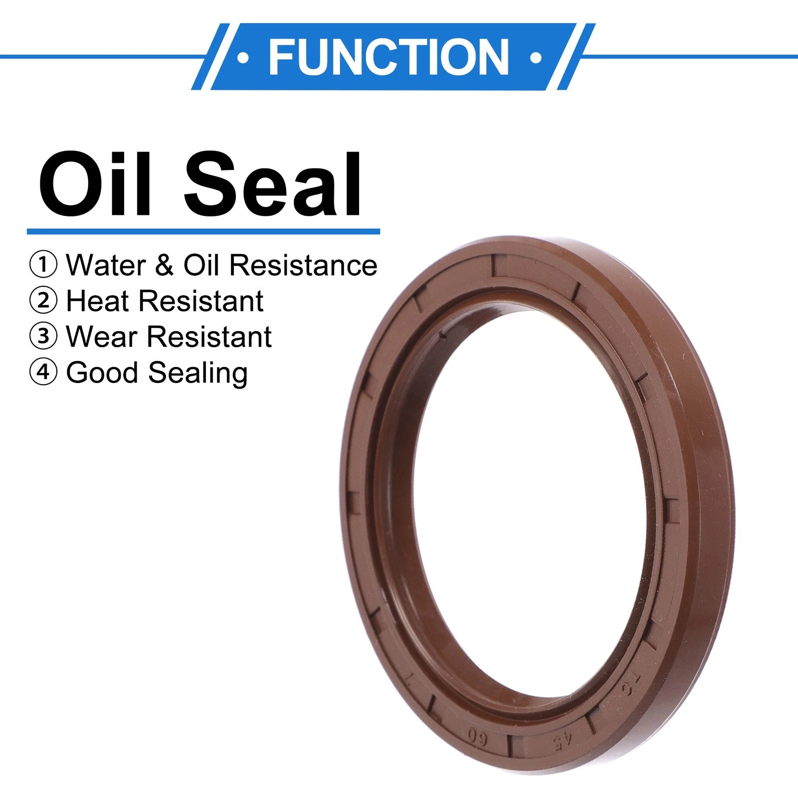 2X Oil Seal Rotary Shaft Seal FKM Rubber 45x60x7mm  