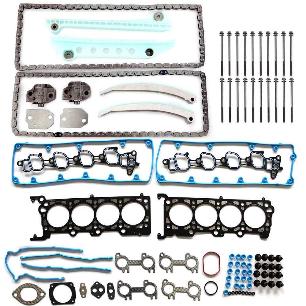 Head Gasket Bolt Set & Timing Chain Kit for Ford E-150 Club Wagon (2003)