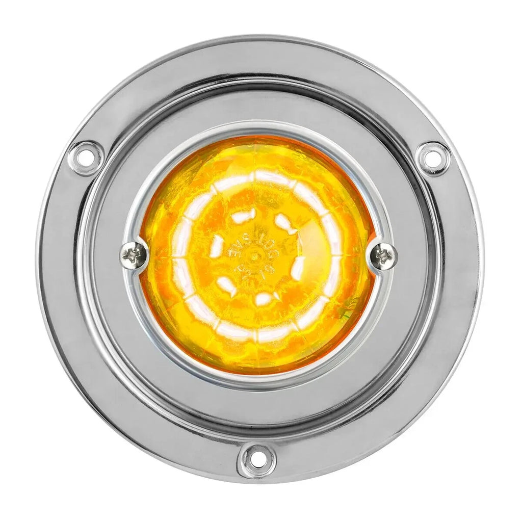 Watermelon LED Amber Lens Flange Bezel Mount for Classic Vehicles (1950–2000)