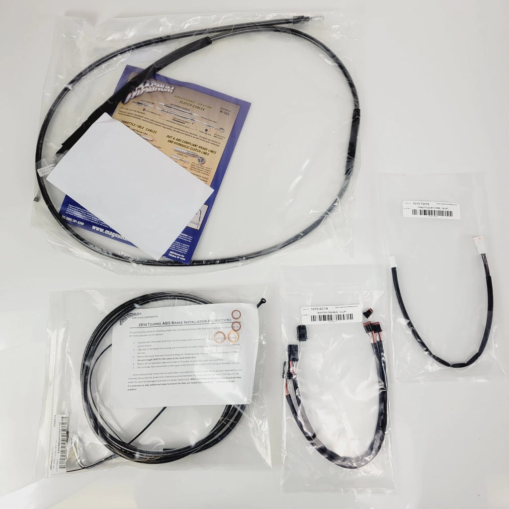 Ape Handlebar Control Cables Kit Black Pearl 12"-14" for Harley Road Glide (2021–2023)
