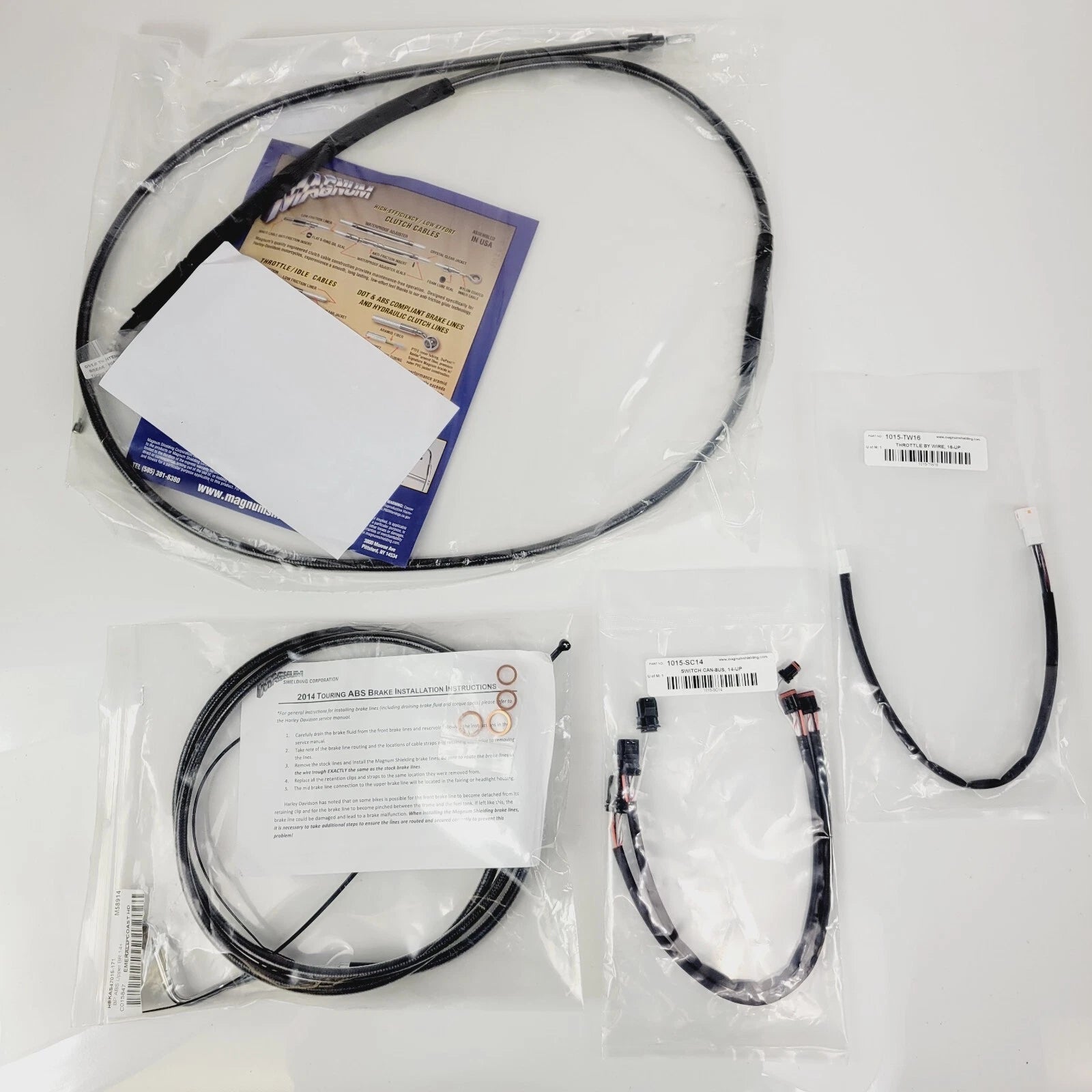 Ape Handlebar Control Cables Kit Black Pearl 12"-14" for Harley Road Glide (2021–2023)