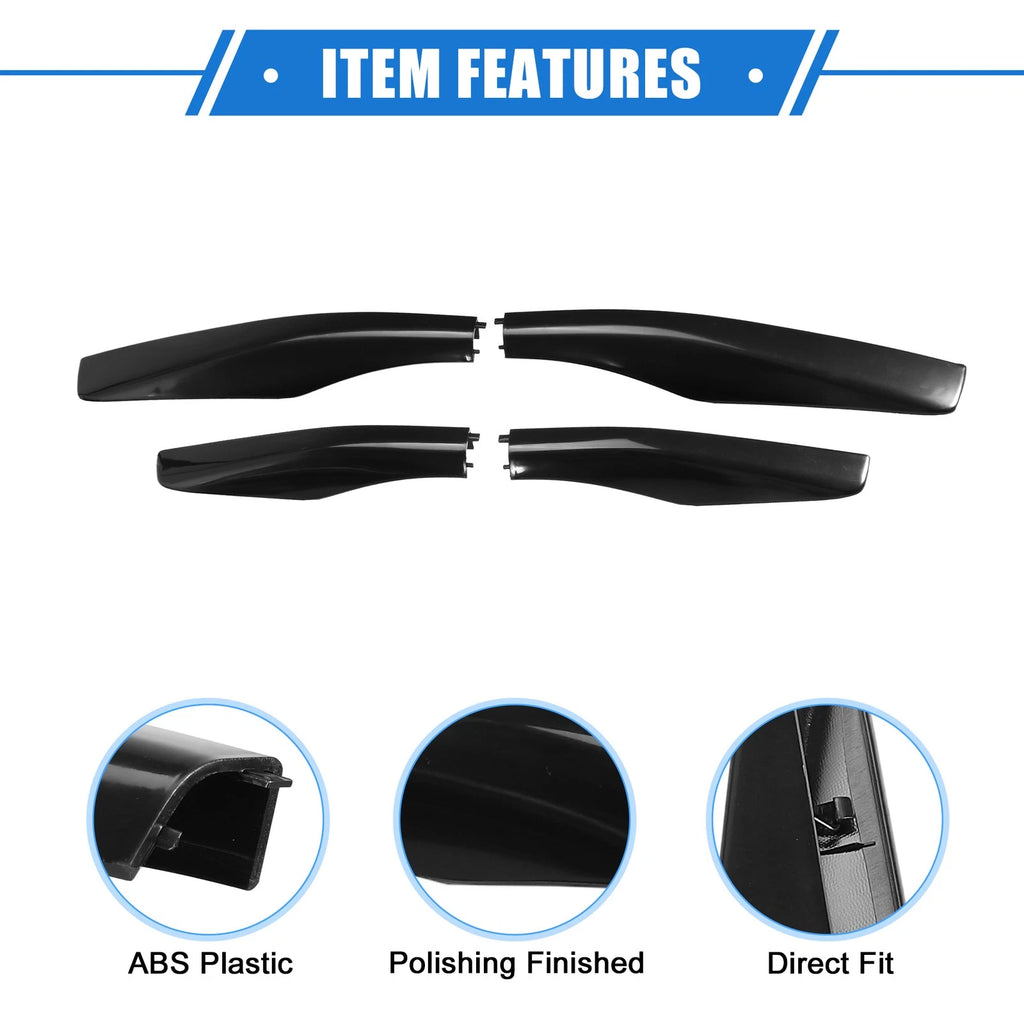 Set of 4 Roof Rack Side Rails End Covers for Lexus RX350 RX400h (2003–2009) Black