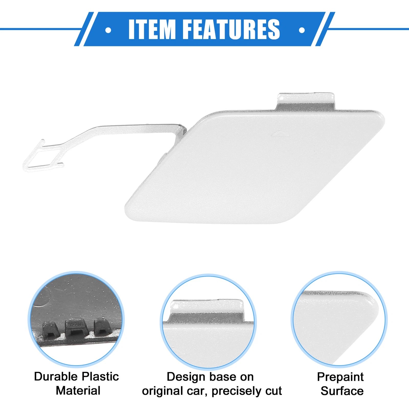 Tow Hook Eye Hole Cover Cap for BMW 3 F30 (2012–2015) White