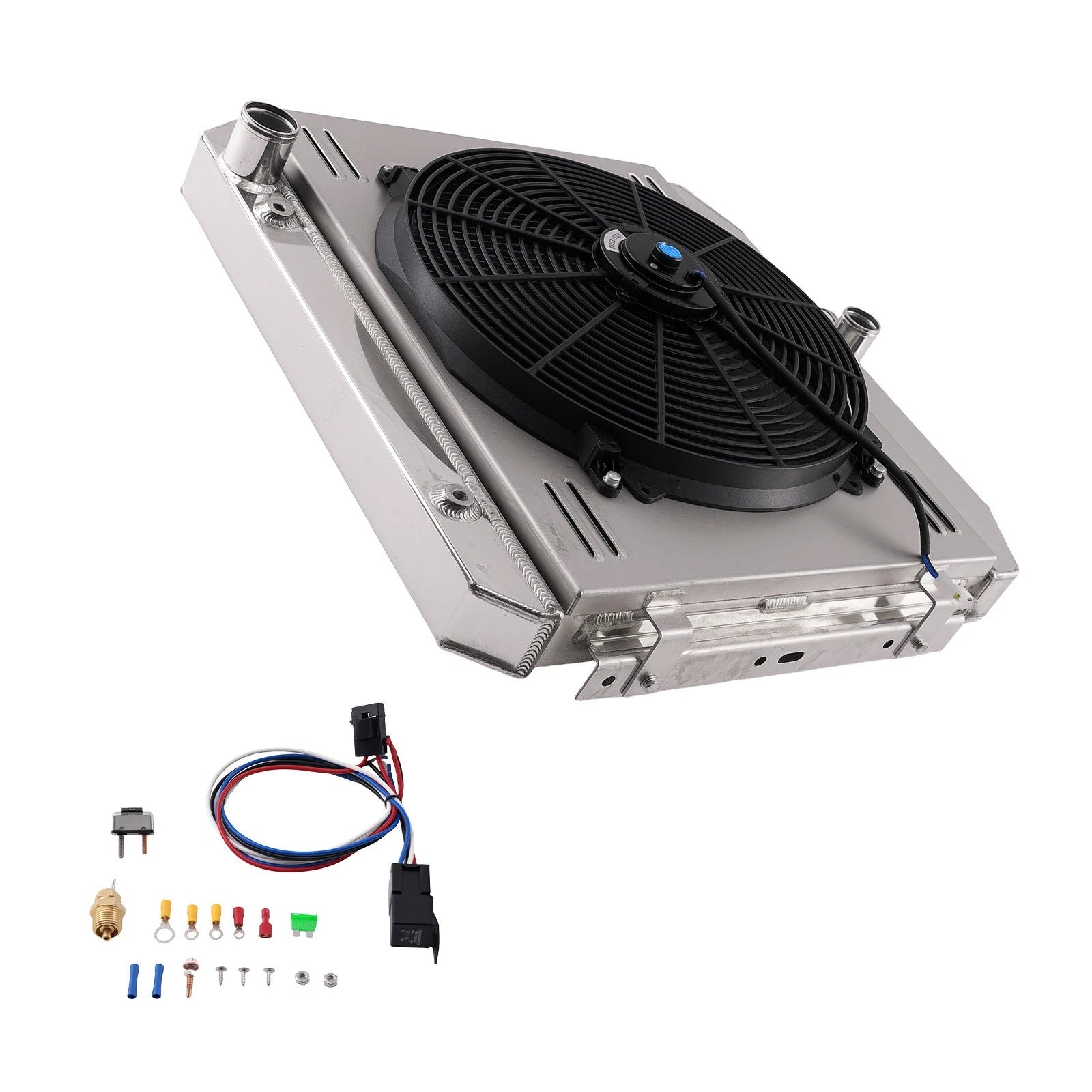 3 Row Radiator Fan Shroud Relay Kit for Chevy 150 210 Bel Air V8 (1955–1957) 5057