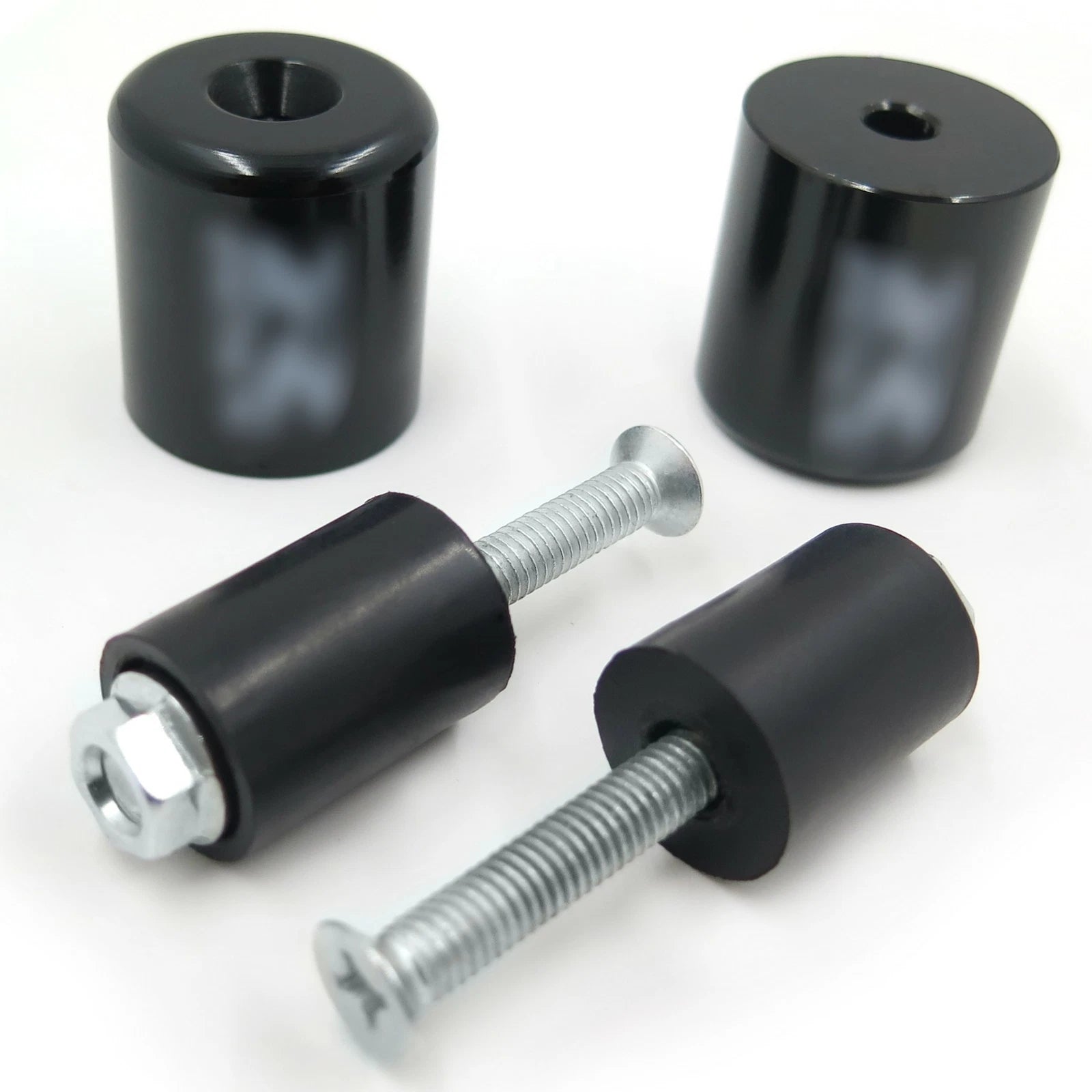 Black Hand Bar End for Suzuki GSXR600 (1992–2014), GSXR750 (1996–2014), GSXR1000 (2001–2014) Rubber