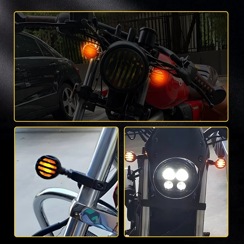 2X Amber Halogen Turn Signal Lights for Universal Motorcycle (All Years)