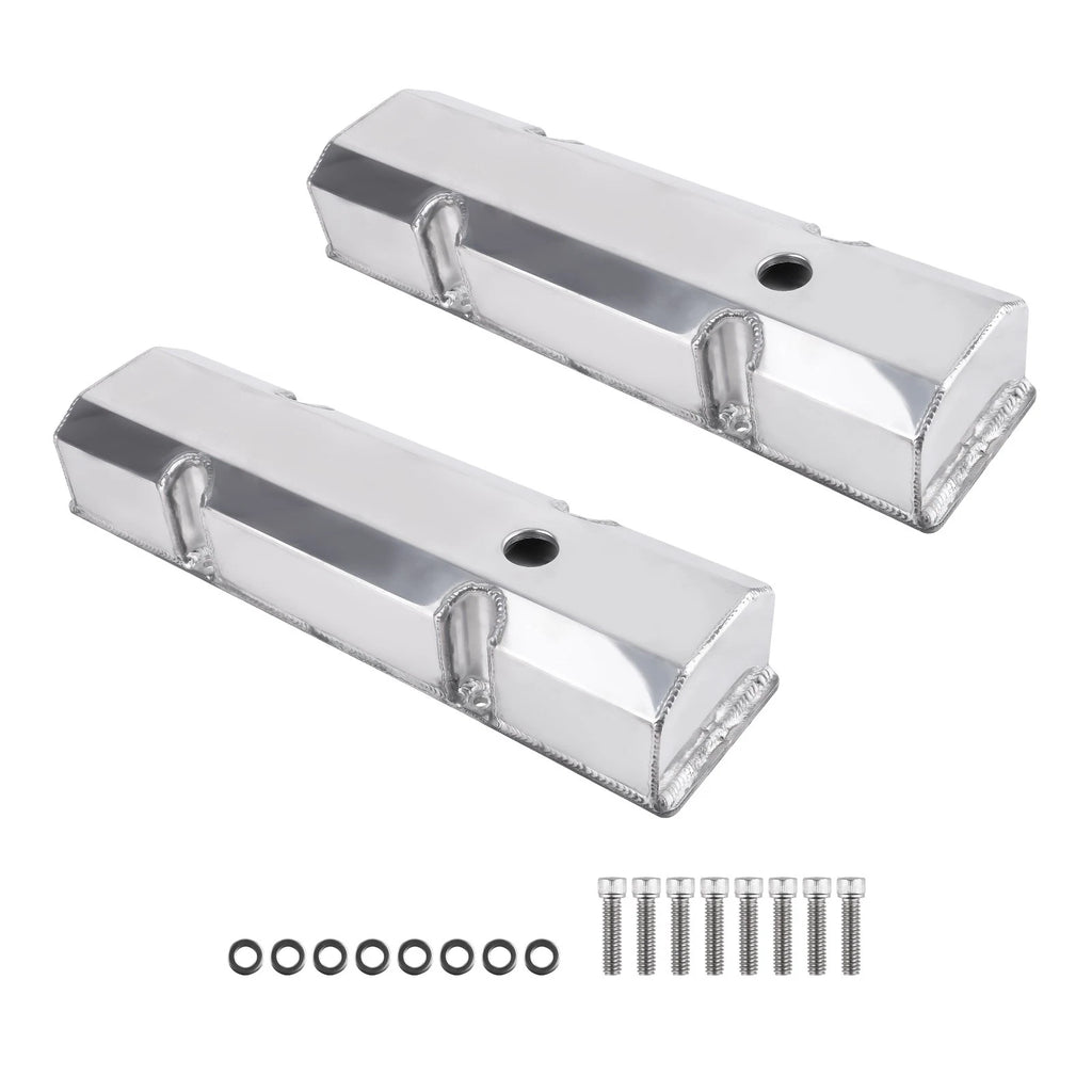 Fabricated Aluminum Valve Covers with Bolts for Chevy Small Block (283–327)