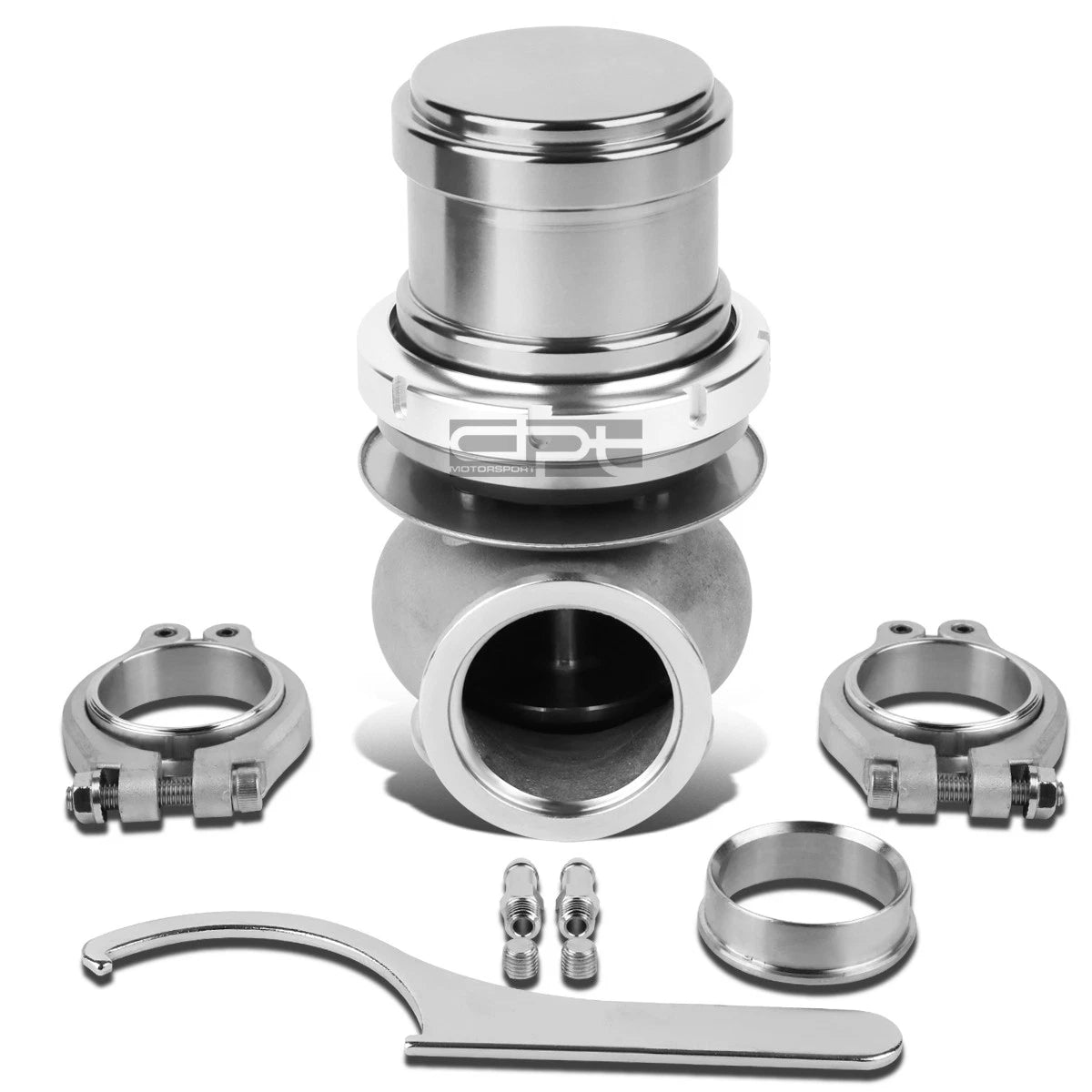 Universal 40mm Turbo V-Band Wastegate Bypass Exhaust + Spring Silver