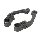 Angled Highway Engine Guard Bar FootPeg Mount for Harley (1 1/4", Matte Black)