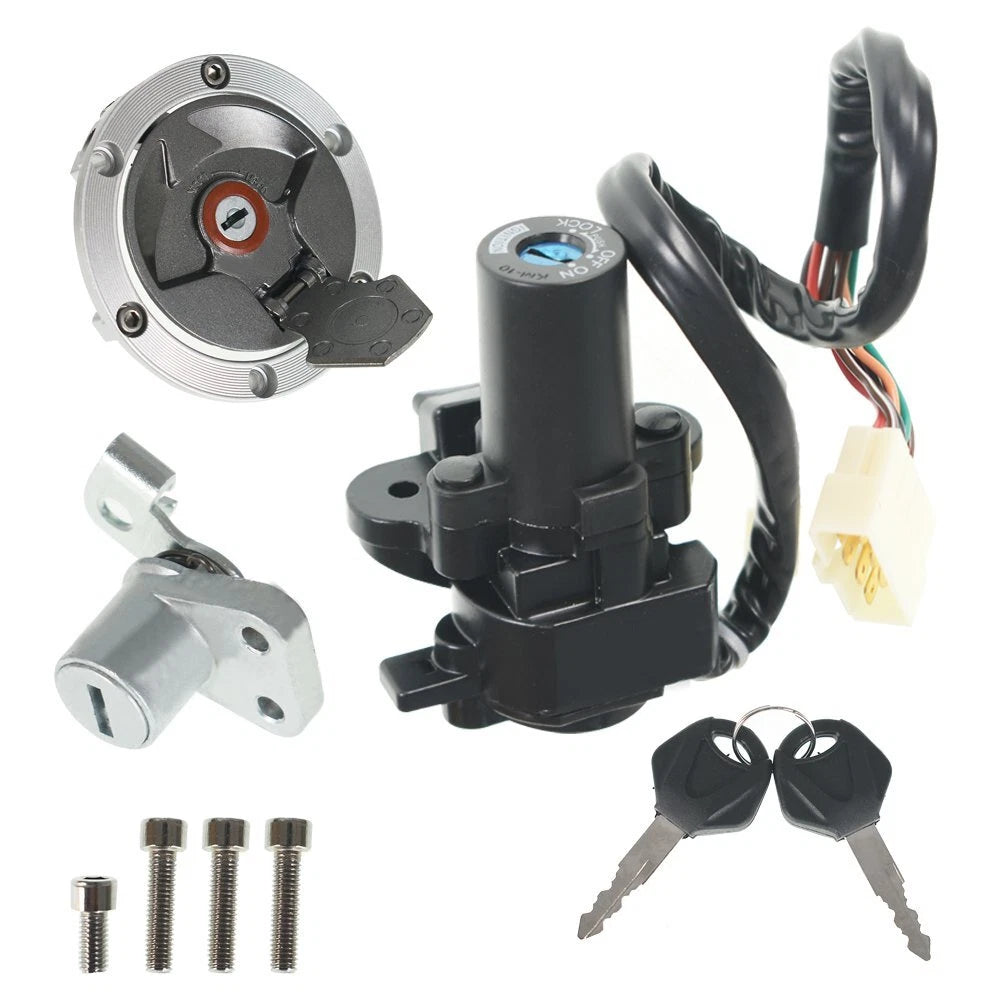 Ignition Switch Lock Gas Cap Cover Set for Kawasaki Ninja 250R (2008–2012)