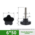 Clamping Knob Thumb Screw M6 for Five Star Head (25x6x50mm)