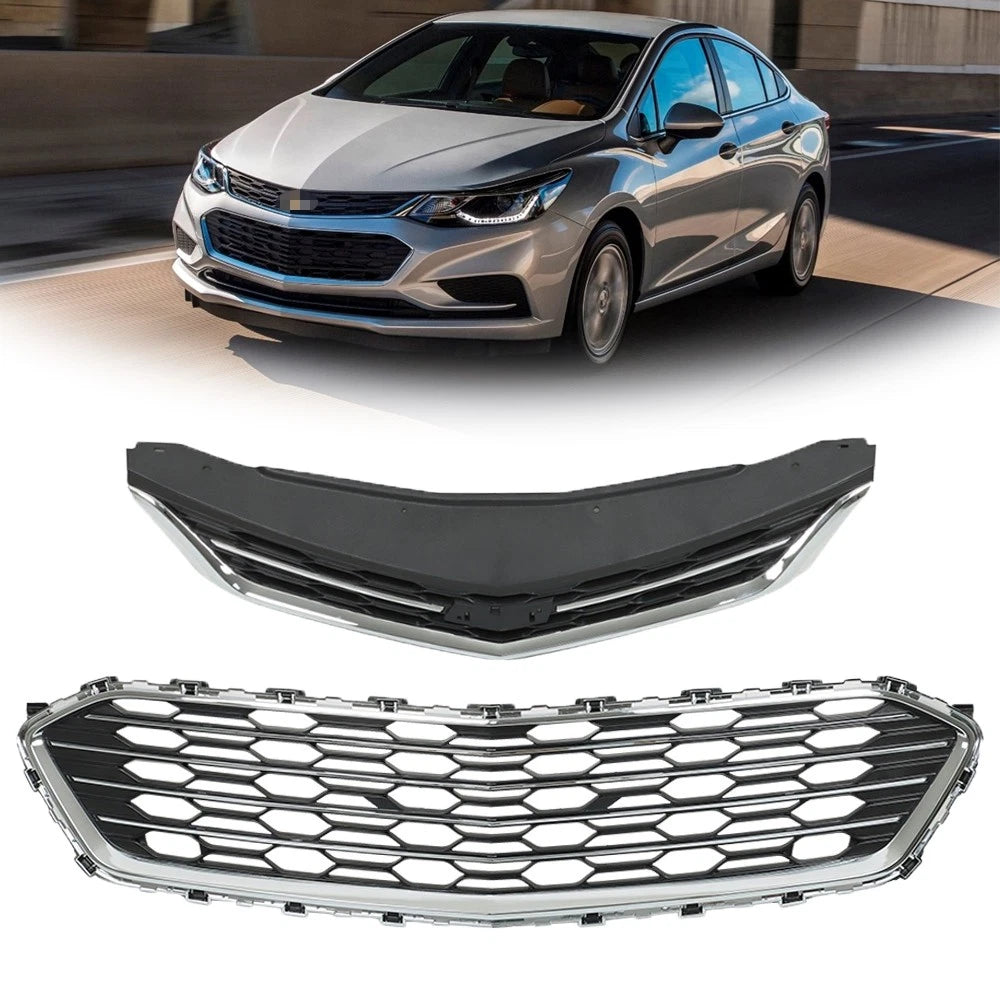 Set of 2 Front Grille Upper for Chevrolet Cruze Sedan (2016–2018)