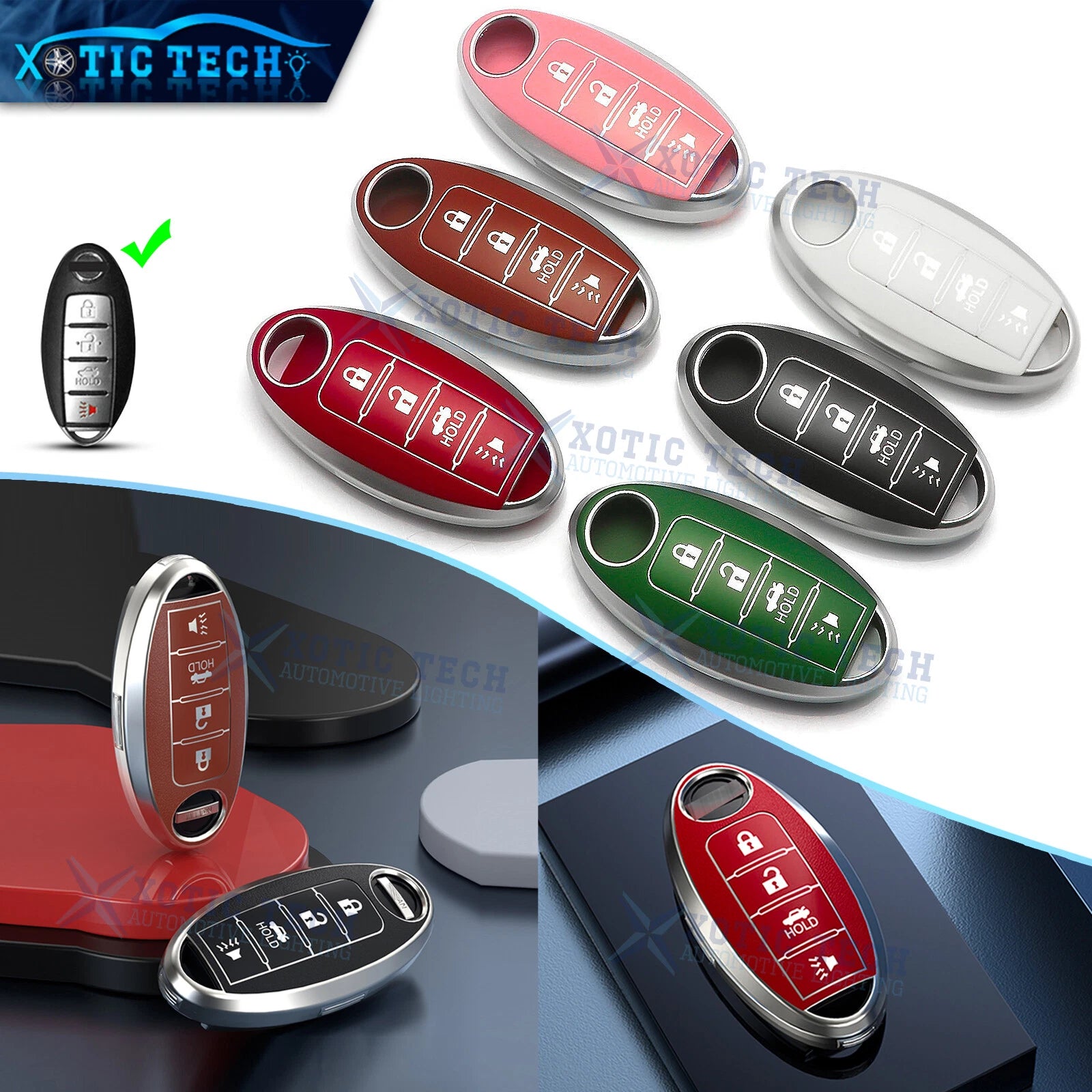 TPU Fob Shell Smart Key Cover Case Holder for Nissan (2009–2025)