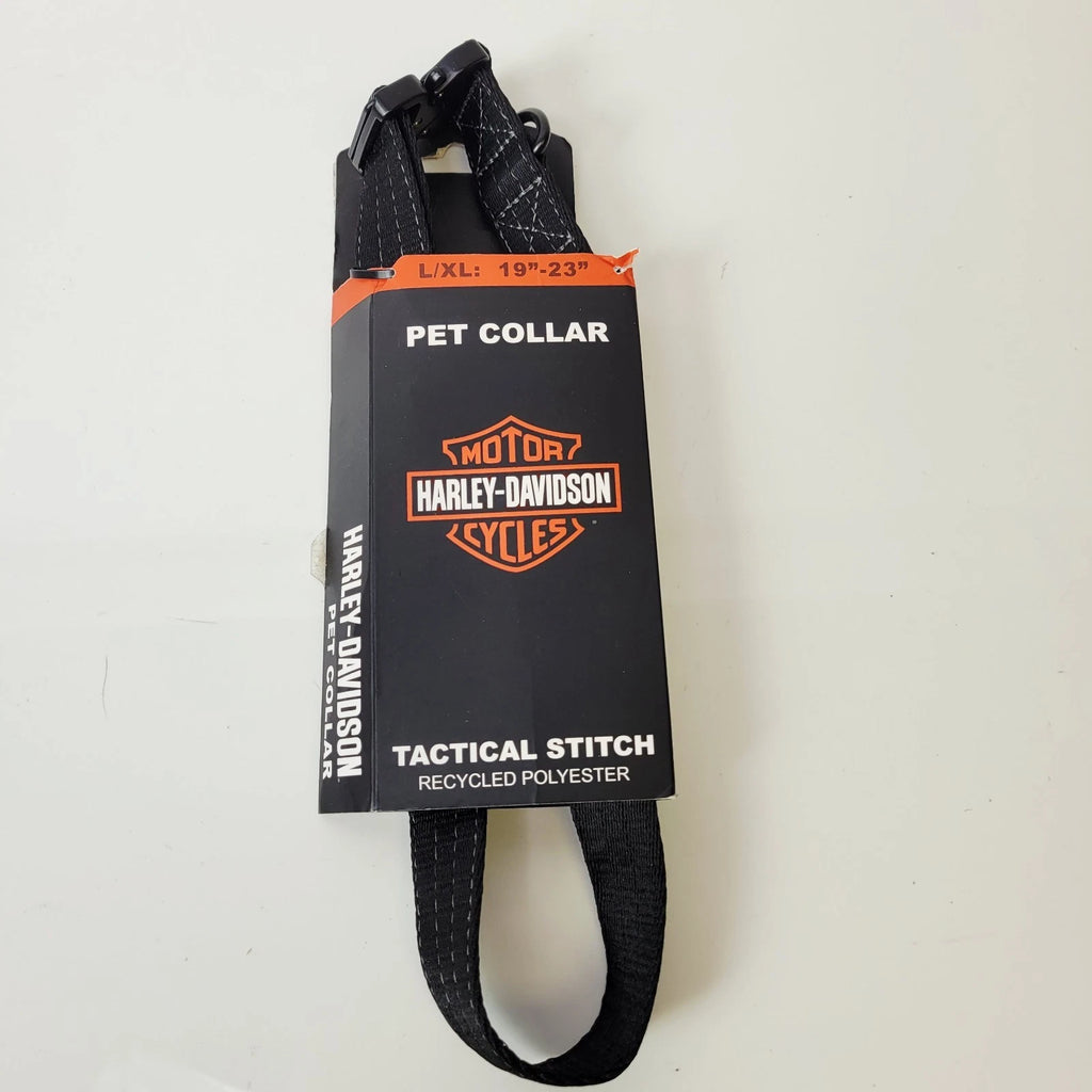 Large Black Nylon Dog Pet Collar for Harley-Davidson (MPC001-08-L)