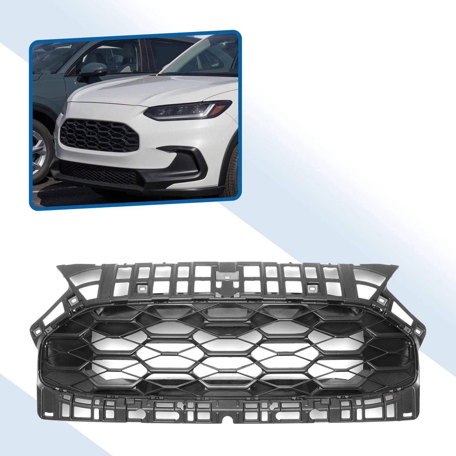 Front Upper Hood Bumper Grille for Honda HR-V (2023–2024) ABS Black