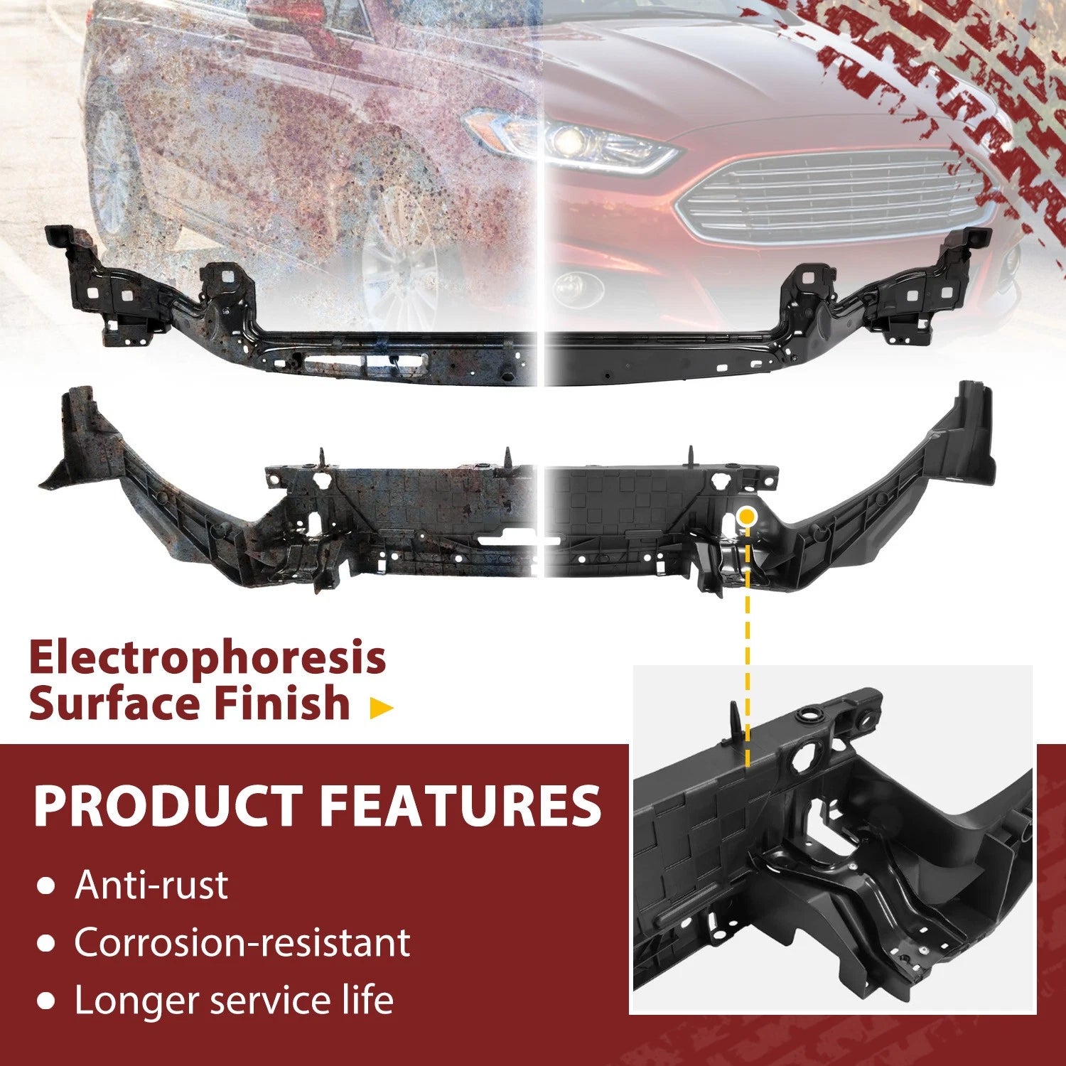 Radiator Support & Upper Tie Bar for Ford Fusion (2013–2016) #FO1227103 #DS7Z8A284A