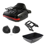 Trunk Backrest Mount Rack Speakers for Harley Touring (2009–2013) Black