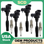 Set of 4 Ignition Coils & 4 Spark Plugs for Chevy Malibu Buick Regal Cadillac GMC UF680