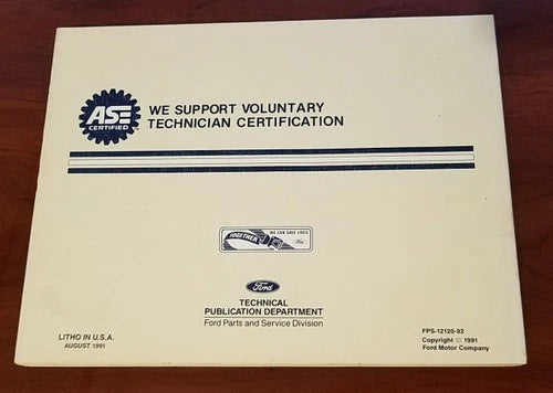 Electrical Vacuum Manual EVTM for Lincoln Mark VII (1992) FPS-12120-92