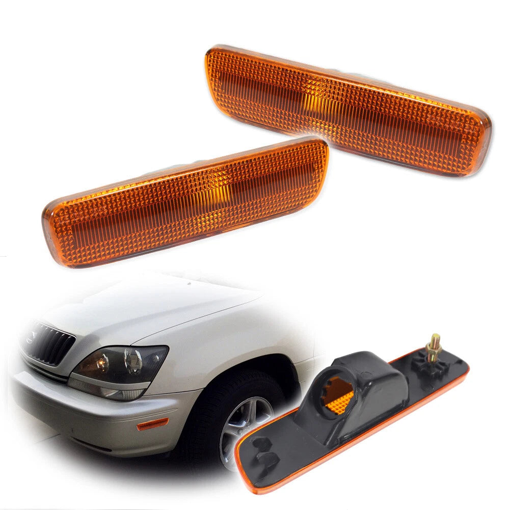Set of 2 Front Fender Side Marker Lights for Lexus RX300 (1999–2003) Amber Lens