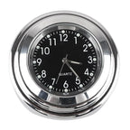 Chrome Black Dial Handlebar Glow-Watch Clock for Bike (Fits Most Bikes)