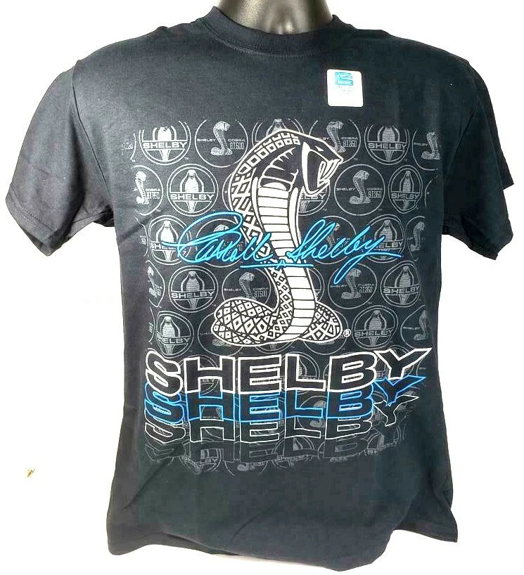 Shelby Cobra T-Shirt Black With Cobra Snake Emblem for Unisex (All Years)