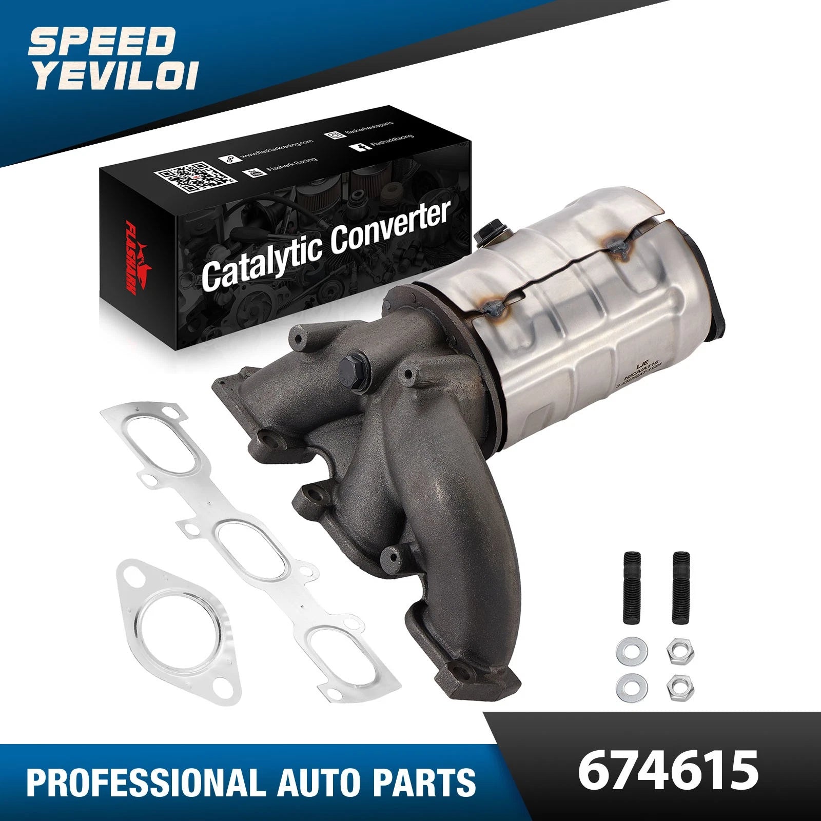 Exhaust Manifold Catalytic Converter for 2011–2015 Ford Explorer Edge MKX