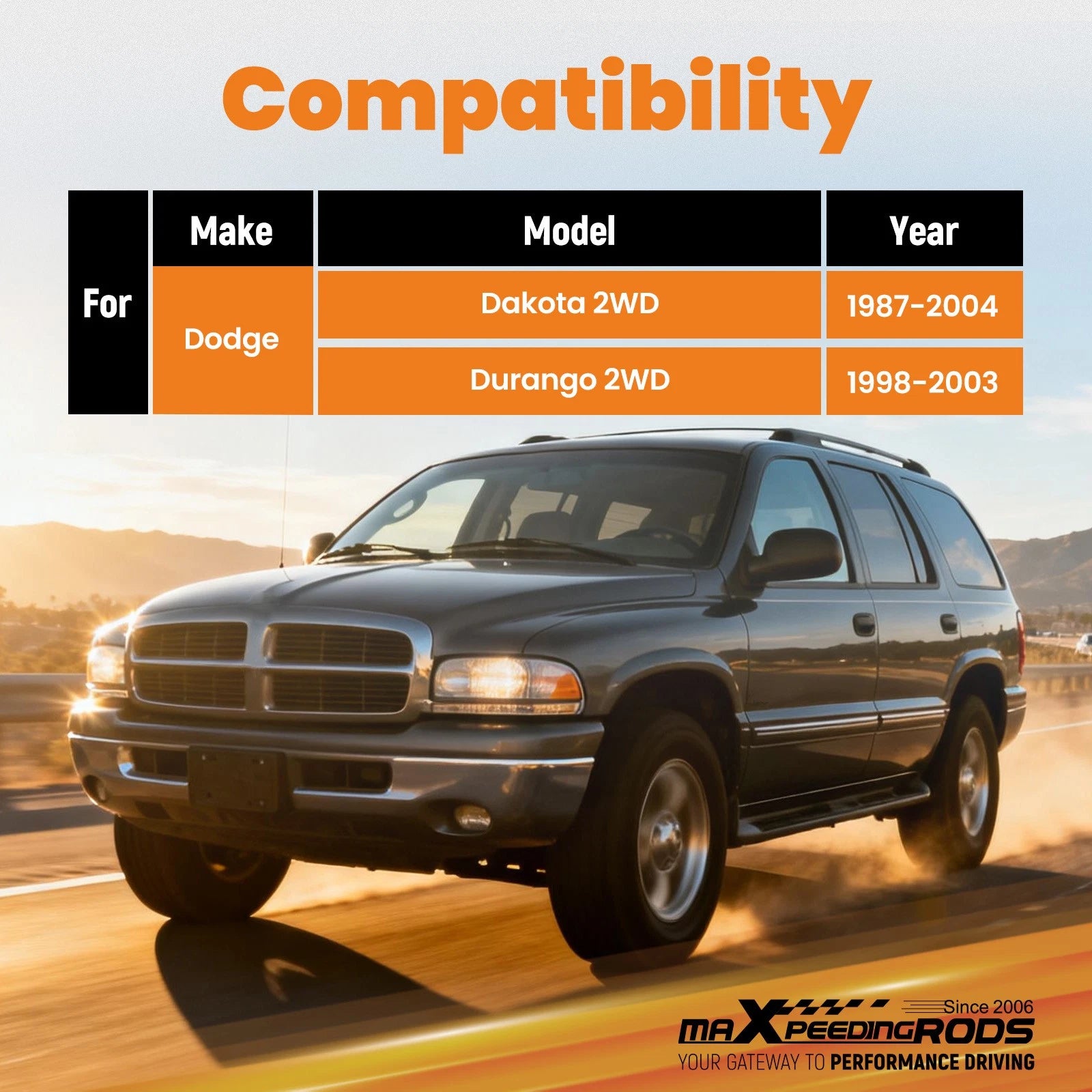 Lift Kit with Shock Extender for Dakota/Durango (1987–2004/1998–2003) 2WD