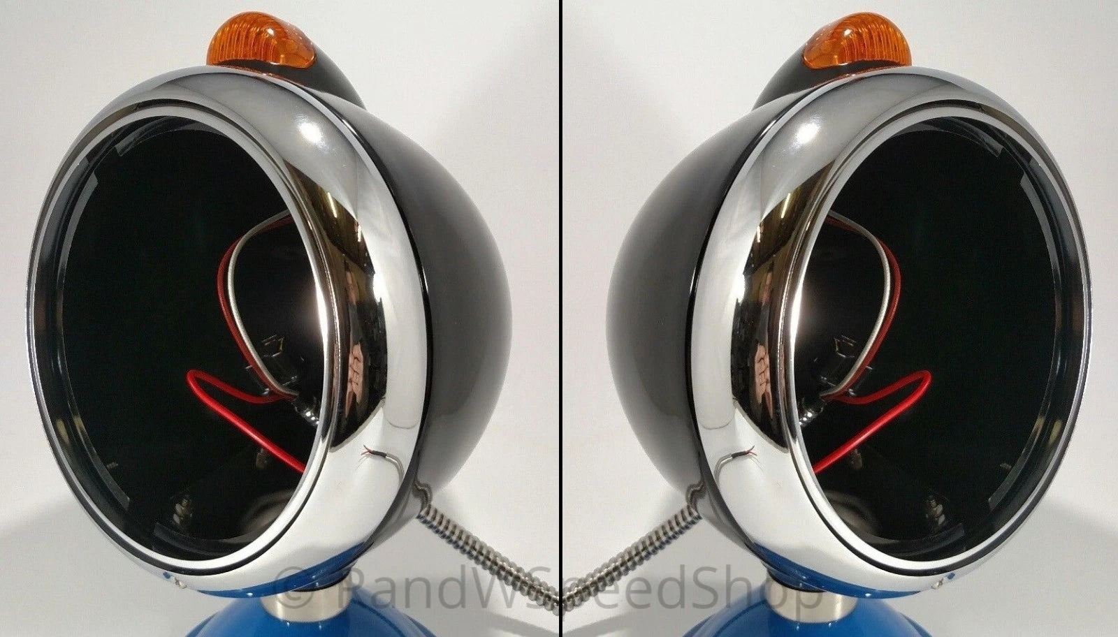 Headlight Bucket Set Front Pair Black Chrome with LED Amber for Honda Civic (2012–2016)