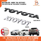 Matte Black Logo Emblem Badge for Toyota Hilux Vigo Revo Rogue (2005-2025)