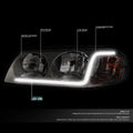 LED DRL Tube Headlights for Chevy Impala (2000–2005) - Smoked Clear