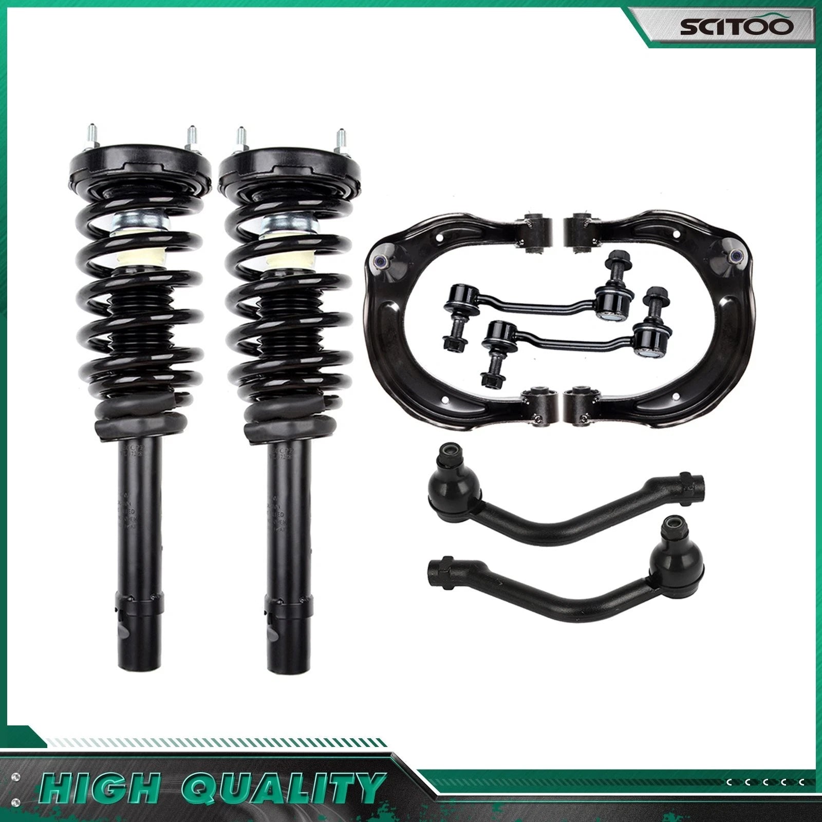 Set of 4 Front Struts Upper Control Arm Ball Joints for Hyundai Azera Sonata
