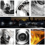 Projector Headlight Set for Honda CR-V (2007–2011) Chrome Housing Amber Corner