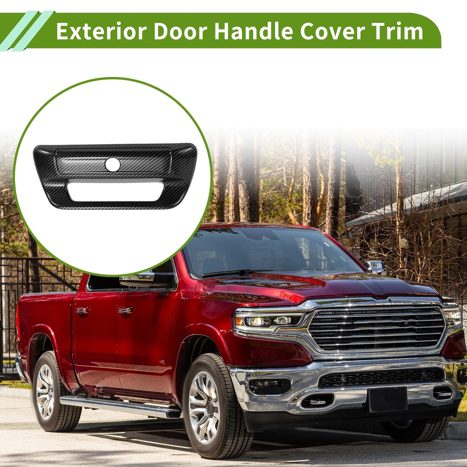 Exterior Door Handle Cover Trim for Dodge Ram 1500 2500 (2019–2025) ABS