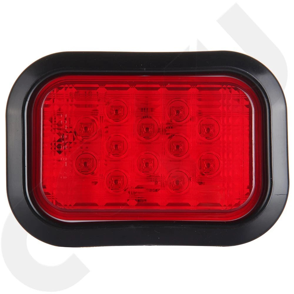 2X 5''x3'' Red Rectangle LED Stop/Turn/Tail Light Kits for Trucks